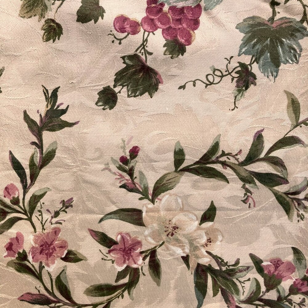 Waverly CHIANTI Damask Floral Fruit Grapes Vines Upholstery Decor Fabric 2.6 yds